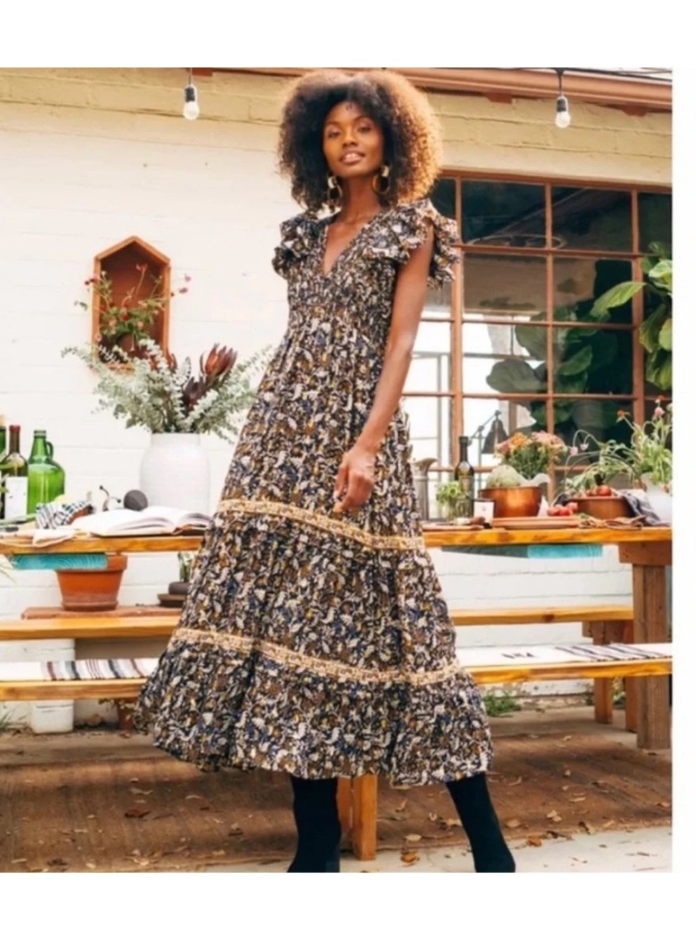 Sea New York Walker Tiered Maxi Dress 8